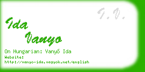 ida vanyo business card
